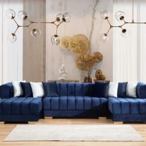 Marigold Velvet U-Shaped Double Chaise Sectional Sofa